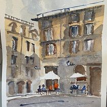 My project for course: Modern Techniques for Watercolor Cityscapes. Un progetto di Pittura e Pittura ad acquerello di Isabelle Lantieri - 25.11.2023