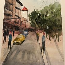 Mon projet du cours : Paysages urbains à l’aquarelle. Un progetto di Belle arti, Pittura ad acquerello e Illustrazione architettonica di cecile_bd - 25.11.2023