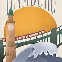 Hamburg - Mein Abschlussprojekt für den Kurs: Digitale Illustration im analogen Stil mit Procreate. Un proyecto de Ilustración tradicional e Ilustración digital de Tessa - 25.11.2023