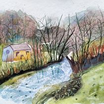 Mon projet du cours : Peinture de paysages réalistes à l'aquarelle. Projekt z dziedziny  Sztuki piękne,  Malarstwo, Sketching, Malowanie akwarelą, Ilustracja naturalist i czna użytkownika Mireille Yernaux - 26.11.2023