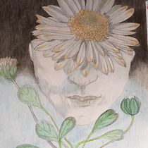 Mein Abschlussprojekt für den Kurs: Kreatives Porträt in Chiaroscuro mit Bleistift. Un projet de Illustration traditionnelle, Dessin au cra, on, Dessin de portrait, Dessin artistique, Dessin aux cra , et ons de couleur de Sylvie Schmit - 27.11.2023