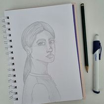 Meu projeto do curso: Caderno de retratos: explore o rosto humano. Projekt z dziedziny Sketching,  R, sunek, Portret,  R, sunek art, st, czn i Sketchbook użytkownika Beatriz Chaves - 28.11.2023