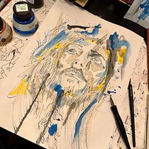 My project for course: Experimental Portraiture with Ink, Tea and Alcohol. Fine Arts, Painting, Drawing & Ink Illustration project by Brooklyn Heck - 11.30.2023