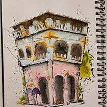 My project for course: Expressive Architectural Sketching with Colored Markers. Sketching, Drawing, Architectural Illustration, Sketchbook & Ink Illustration project by ioioh - 11.27.2023