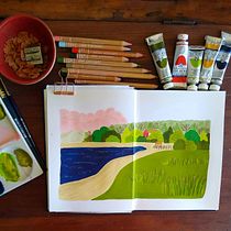 Mi proyecto del curso: Ilustración de un cuaderno de viajes con gouache. Un progetto di Pittura, Disegno, Sketchbook e Pittura gouache di irene_mentedeprincipiante - 02.12.2023