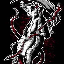 Meu projeto do curso Ilustrata: Death Rat. Traditional illustration, Marketing, Digital Illustration, Digital Drawing, Business, Printing, Design, Textile Printing, and Drawing project by gabriel07aguiar - 12.02.2023