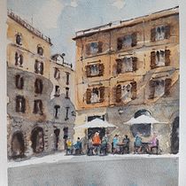 Mi proyecto del curso: Técnicas modernas para paisajes urbanos en acuarela. Un progetto di Pittura e Pittura ad acquerello di José G. Carbajal - 03.12.2023