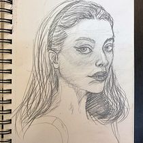 Portrait Sketchbooking. Artes plásticas, Esboçado, Desenho, Desenho de retrato, e Sketchbook projeto de Dinesh Ruhela - 28.11.2023