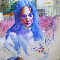 Mi proyecto del curso: Dibujo expresivo de la figura humana: explora formas y colores. Fine Arts, Pencil Drawing, Drawing, Portrait Drawing, Realistic Drawing, Figure Drawing, and Gouache Painting project by Fabienne Loosveldt - 12.03.2023