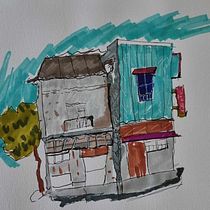 Meu projeto do curso: Desenho arquitetônico expressivo com marcadores coloridos. Sketching, Drawing, Architectural Illustration, Sketchbook & Ink Illustration project by Paloma Paldino Melo - 12.03.2023