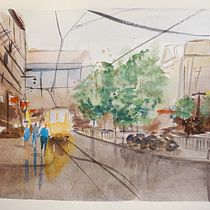 Mi proyecto del curso: Paisajes urbanos en acuarela. Un progetto di Belle arti, Pittura ad acquerello e Illustrazione architettonica di praga_1 - 04.12.2023