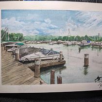 My project for course: Watercolor Techniques for Painting Seascapes. Un proyecto de Pintura, Pintura a la acuarela e Ilustración naturalista				 de devavrat_mathur - 05.12.2023