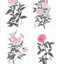 Meu projeto do curso: Pintura sumi-ê colorida para ilustrações forais. Traditional illustration, Fine Arts, Painting, Botanical Illustration & Ink Illustration project by Vera Elenita Medeiros - 12.05.2023