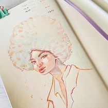 Mi proyecto del curso: Dibujo de retratos llamativos con lápices de colores. Drawing, Portrait Drawing, Sketchbook, and Colored Pencil Drawing project by Adela Silvestre - 12.05.2023