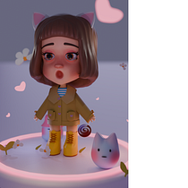 My project for course: 3D Character Creation in Blender. Un progetto di 3D, Character design, Modellazione 3D, Character design 3D e Progettazione 3D di Viktoriia Kulbachenko - 07.12.2023