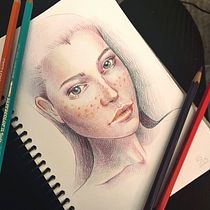 My project for course: Vibrant Portrait Drawing with Colored Pencils. Drawing, Portrait Drawing, Sketchbook, and Colored Pencil Drawing project by Alisa Silina - 12.06.2023