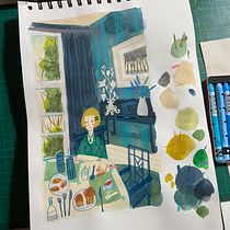 My project for course: Exploratory Sketchbook: Find Your Drawing Style. Un proyecto de Ilustración tradicional, Bocetado, Creatividad, Dibujo, Pintura a la acuarela, Sketchbook y Pintura gouache de Tohno - 07.12.2023