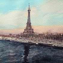 My project for course: Watercolor Travel Journal. Traditional illustration, Watercolor Painting, Architectural Illustration, and Sketchbook project by Sungjin Park - 12.02.2023