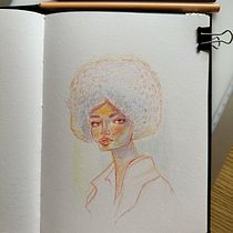 My Vibrant Portrait Drawing with Colored Pencils. Drawing, Portrait Drawing, Sketchbook, and Colored Pencil Drawing project by Nicole Bailey - 12.07.2023