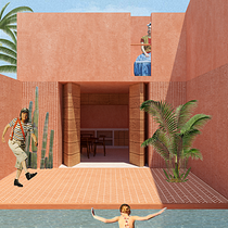 En busca del patio. Un projet de Architecture, Design graphique, Architecture d'intérieur, Design d'intérieur, Pa, sagisme, Collage, Architecture numérique et Illustration architecturale de Adrian Huacuja - 08.12.2023