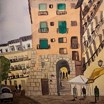 Mi proyecto del curso: Paisajes urbanos en acuarela. Un progetto di Belle arti, Pittura ad acquerello e Illustrazione architettonica di pepicanopulido - 08.12.2023