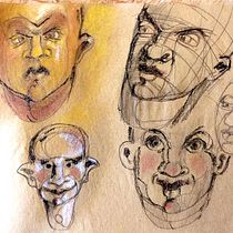 My project for course: I'd like to draw masks for a play. Projekt z dziedziny  Sztuki piękne, R, sunek ołówkiem,  R, sunek, R, sunek realist, czn,  R, sunek art, st i czn użytkownika Alberto Zoina - 09.12.2023