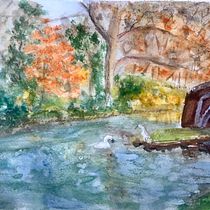 My project for course: Painting Realistic Watercolor Landscapes. Projekt z dziedziny  Sztuki piękne,  Malarstwo, Sketching, Malowanie akwarelą, Ilustracja naturalist i czna użytkownika Bernhard Ebbinghaus - 12.11.2023