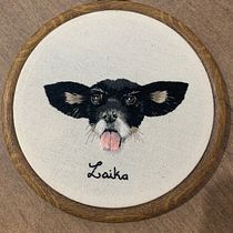 Meu projeto do curso: Retratos bordados de pet: pintura com linha. Embroider, Naturalistic Illustration, and Textile Design project by Jheik Maia - 12.10.2023