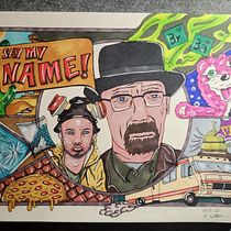 Breaking Bad Collage im Comic Stil. Design, Ilustração tradicional, Desenho a lápis, e Desenho projeto de Eva Wieneke - 10.12.2023