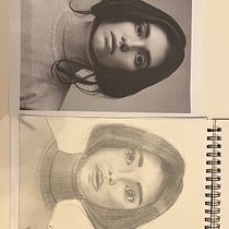 Mon projet du cours : Carnet de croquis et portraits au crayon graphite. Artes plásticas, Esboçado, Desenho, Desenho de retrato, e Sketchbook projeto de florane - 11.12.2023