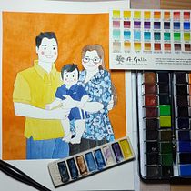 My project for course: Playful Illustration with Watercolor & Colored Pencils. Ilustração tradicional, Pintura, Pintura em aquarela, Desenho de retrato, e Desenho com lápis de cor projeto de mainsartavenue - 14.12.2023
