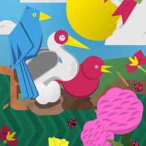 Three Little Birds: Stylized Vector Illustration with Color and Character. Een project van Traditionele illustratie, Grafisch ontwerp, Vectorillustratie y Digitale illustratie van Troy Wilkinson - 14.12.2023