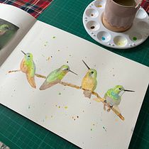 Mon projet du cours : Techniques artistiques d'aquarelle pour illustrer les oiseaux. Traditional illustration, Watercolor Painting, Realistic Drawing, and Naturalistic Illustration project by bld_camille - 12.15.2023