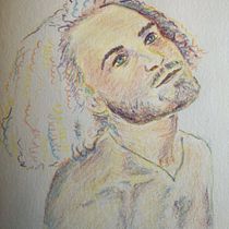 Mon projet du cours : Dessin de portraits expressifs aux crayons de couleur . Drawing, Portrait Drawing, Sketchbook, and Colored Pencil Drawing project by Sandrine Lange Jeauffroy - 12.16.2023