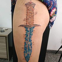 Meu projeto do curso: Técnicas de tatuagem com estilo aquarela: crie arte na pele. Traditional illustration, Painting, Watercolor Painting, and Tattoo Design project by Taynan Carvalho - 12.16.2023