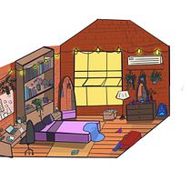 A small apartment.. Un progetto di Disegno, Illustrazione digitale, Arte concettuale e Disegno digitale di Fernanda Ángel - 17.12.2023