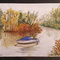 Mein Abschlussprojekt für den Kurs: Wasserlandschaften in Aquarell malen. Un proyecto de Pintura, Pintura a la acuarela e Ilustración naturalista				 de Franziska Schmid-Zehtner - 17.12.2023