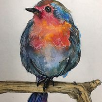 Mon projet du cours : Techniques artistiques d'aquarelle pour illustrer les oiseaux. Traditional illustration, Watercolor Painting, Realistic Drawing, and Naturalistic Illustration project by Marie-Laurence Marchetto - 12.17.2023
