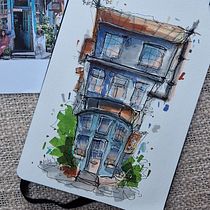My project for course: Expressive Architectural Sketching with Colored Markers. Sketching, Drawing, Architectural Illustration, Sketchbook & Ink Illustration project by Britt Troonbeeckx - 12.17.2023