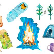Watercolor stickers . Traditional illustration, Sketching, Creativit, Drawing, Watercolor Painting, and Sketchbook project by Anna Guseva - 12.19.2023