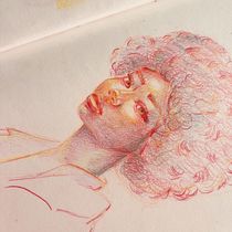 Mi proyecto del curso: Dibujo de retratos llamativos con lápices de colores. Drawing, Portrait Drawing, Sketchbook, and Colored Pencil Drawing project by Francisca Medina Pérez - 12.19.2023