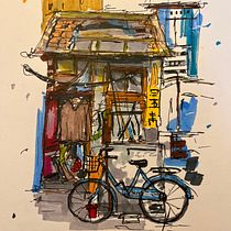 My project for course: Expressive Architectural Sketching with Colored Markers. Sketching, Drawing, Architectural Illustration, Sketchbook & Ink Illustration project by Kuhu Pyasi - 12.20.2023