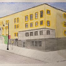 Wren Hotel, downtown Missoula, MT. Esboçado, Desenho, e Pintura em aquarela projeto de keithlannom - 13.12.2023