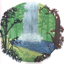 Gouache Waterfall. Traditional illustration, Painting, and Gouache Painting project by stbrie - 11.02.2023