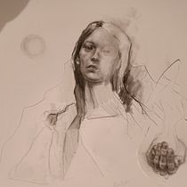 Mi proyecto del curso: Retrato con técnicas mixtas: captura emociones y expresiones. Fine Arts, Pencil Drawing, Drawing, Portrait Drawing, Realistic Drawing, and Artistic Drawing project by Palma Mendoza González - 12.21.2023