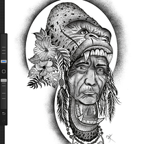 Índio Gorila. Traditional illustration, Graphic Design, Digital Illustration, Tattoo Design, and Digital Drawing project by Diogo Rocha - 12.19.2023