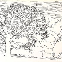 White Cottages Beech and Tilly. Projekt z dziedziny Sketching,  R, sunek,  R, sunek art, st, czn, Sketchbook,  R, sunek atramentem, Ilustracja naturalist i czna użytkownika jonathanfergusonvernon - 20.12.2023