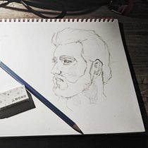 My project for course: Portrait Sketchbooking: Explore the Human Face. Un progetto di Bozzetti, Disegno, Disegno di ritratti, Disegno artistico e Sketchbook di Violet Vanguard - 24.12.2023