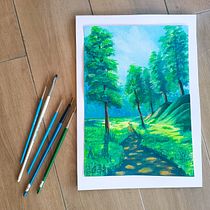 My project for course: Landscape Painting with Gouache for Beginners Ein Projekt aus dem Bereich Bildende Künste, Malerei, Naturalistische Illustration und Gouachemalerei von Odeya Ar - 25.12.2023