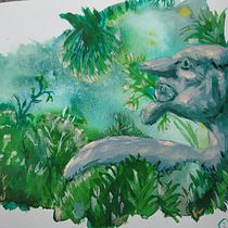 My project for course: Fantasy Landscapes with Watercolor & Gouache. Un progetto di Belle arti, Pittura, Pittura ad acquerello, Illustrazione naturalistica e Pittura gouache di Corinna Leiers - 07.12.2023